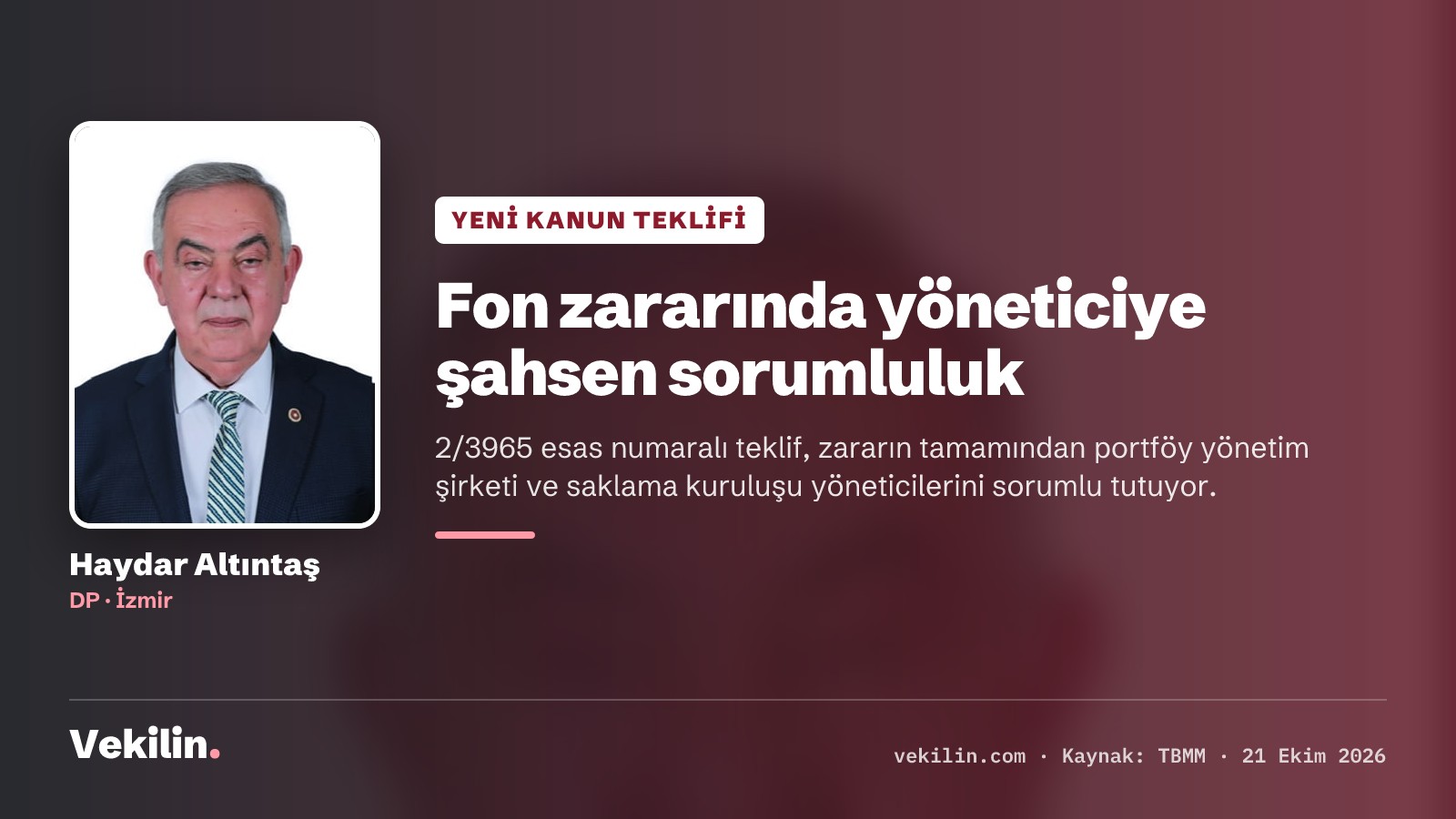 Sermaye Piyasası teklifi: Fon zararlarında yöneticilere şahsen sorumluluk