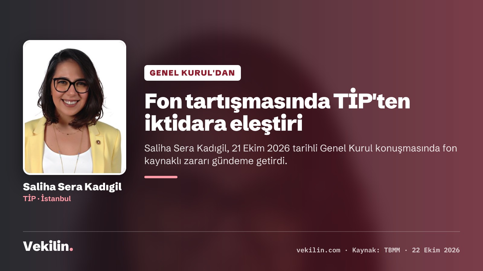Saliha Sera Kadıgil, fon vurgunu tartışmasında AKP'yi hedef aldı