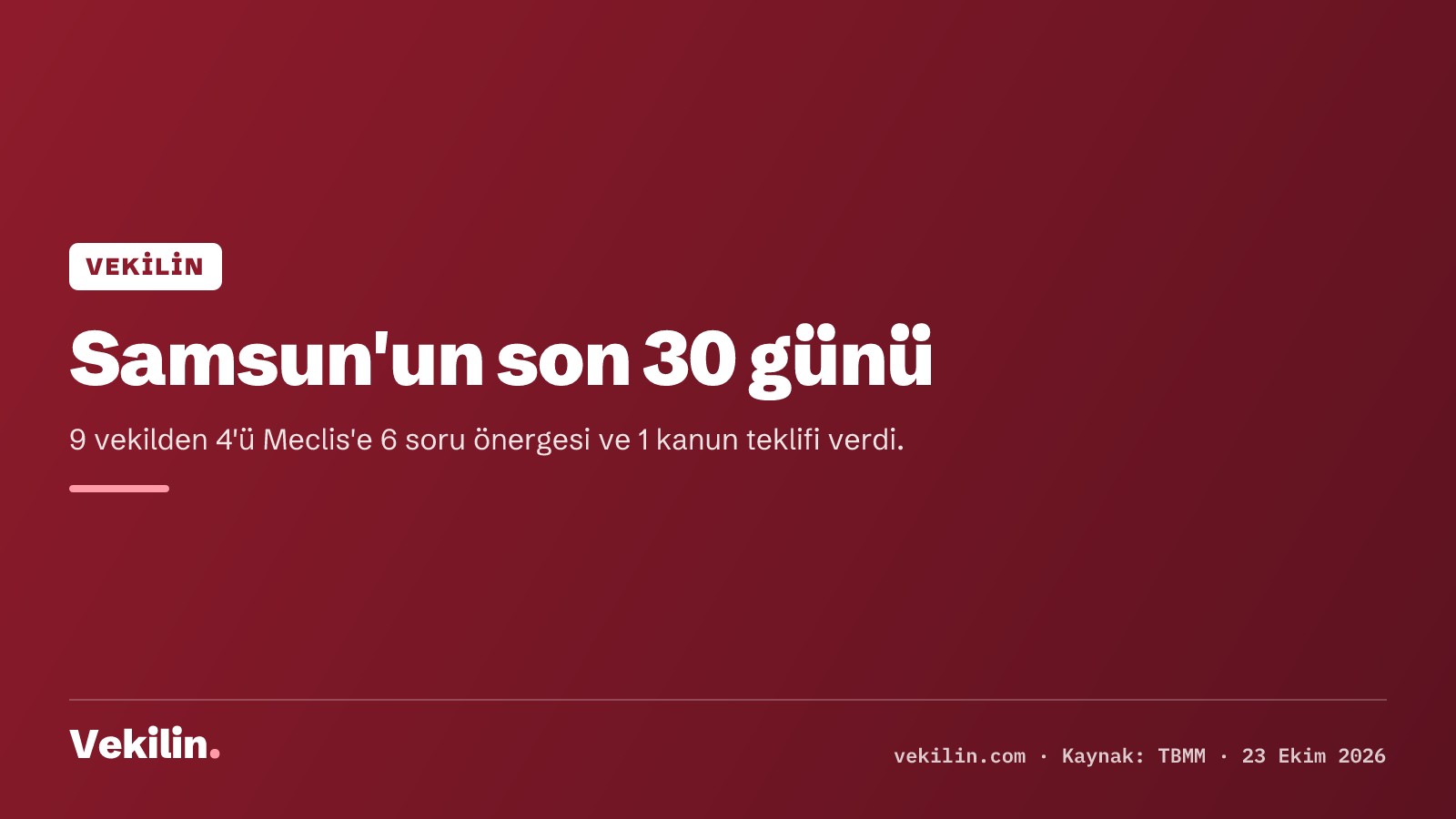 Samsun vekillerinin son 30 günü: 6 soru önergesi, 1 kanun teklifi