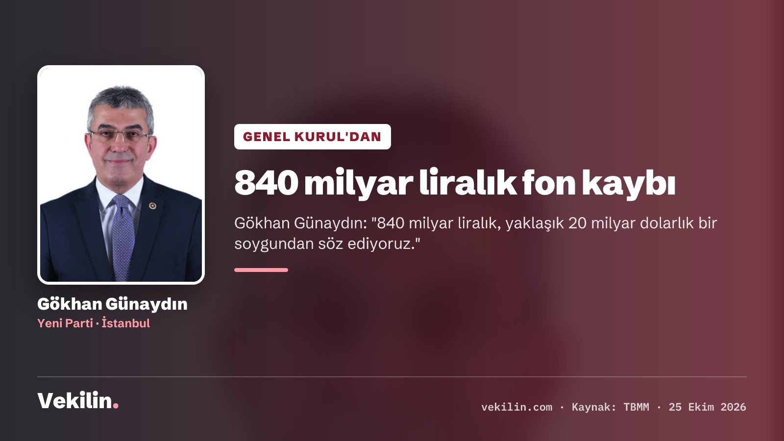 Gökhan Günaydın Meclis'te 'devlet krizi' ve fon mağduriyetini anlattı