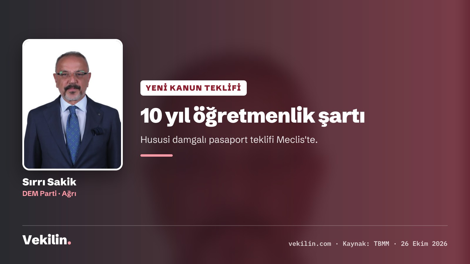 Öğretmenlere hususi pasaport teklifi: 10 yıl şartıyla Meclis'te