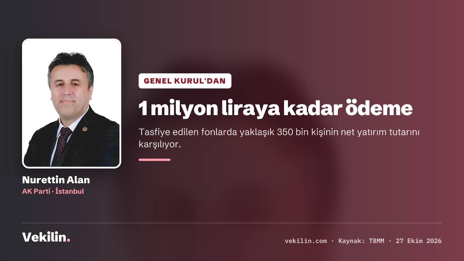 Nurettin Alan: Tasfiye edilen fonlarda 1 milyon liraya kadar ödeme 350 bin kişiyi kapsıyor