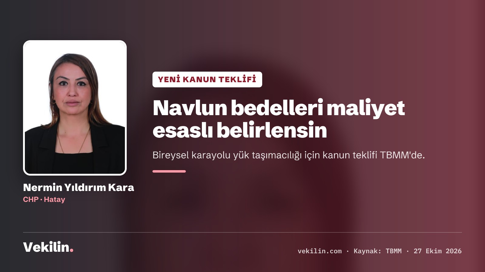 Navlun bedellerinin maliyet esaslı belirlenmesi için kanun teklifi