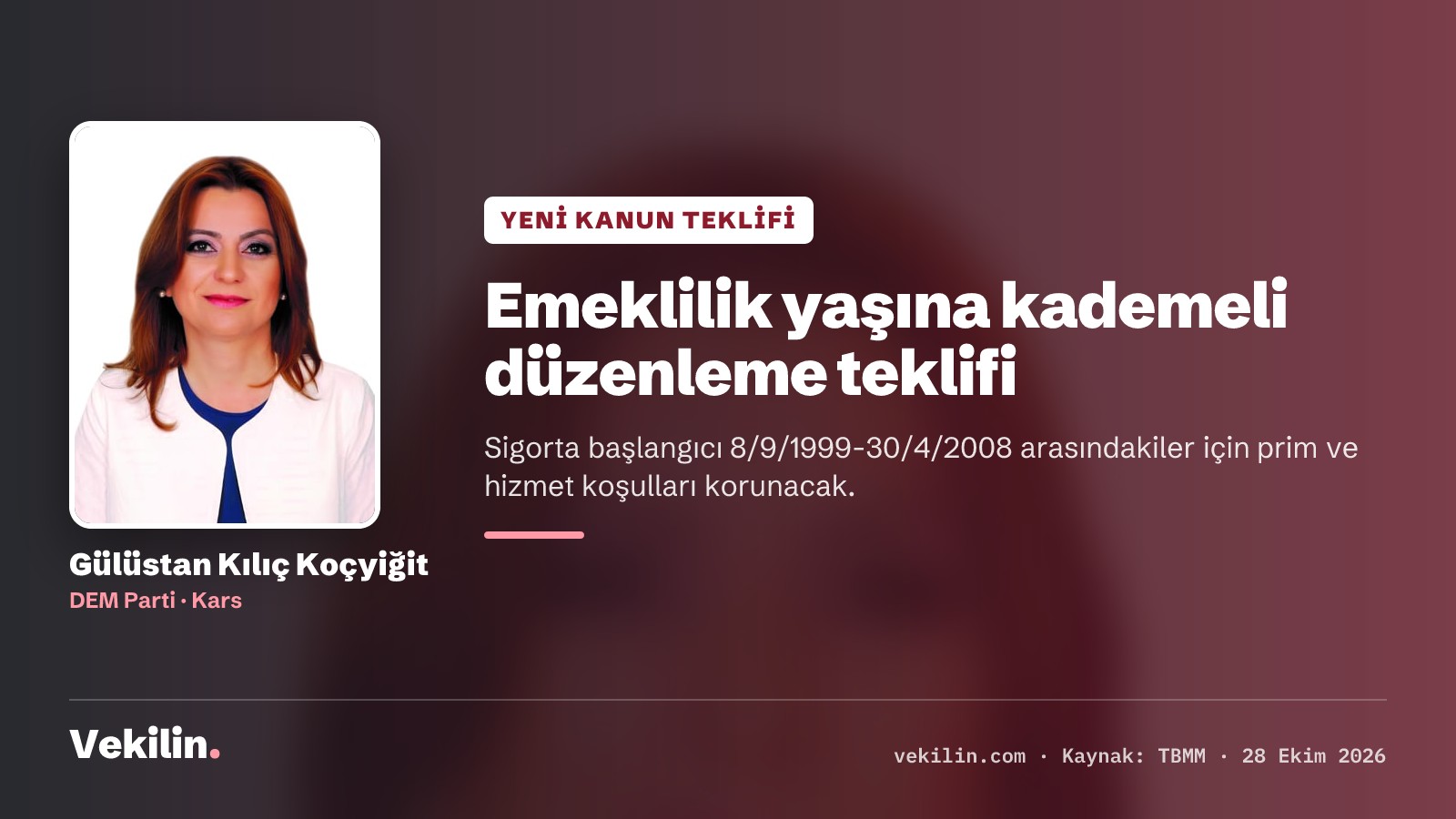 DEM Parti'den emeklilik yaşı teklifi: prim ve hizmet koşulu korunacak