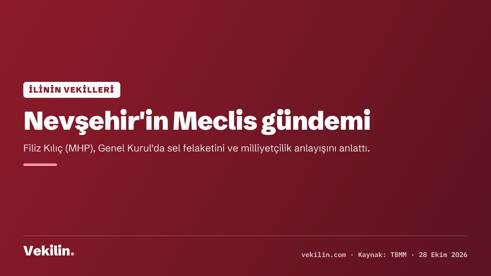 Nevşehir'de son 30 günde Meclis'e taşınan işler: Filiz Kılıç'ın Genel Kurul konuşması