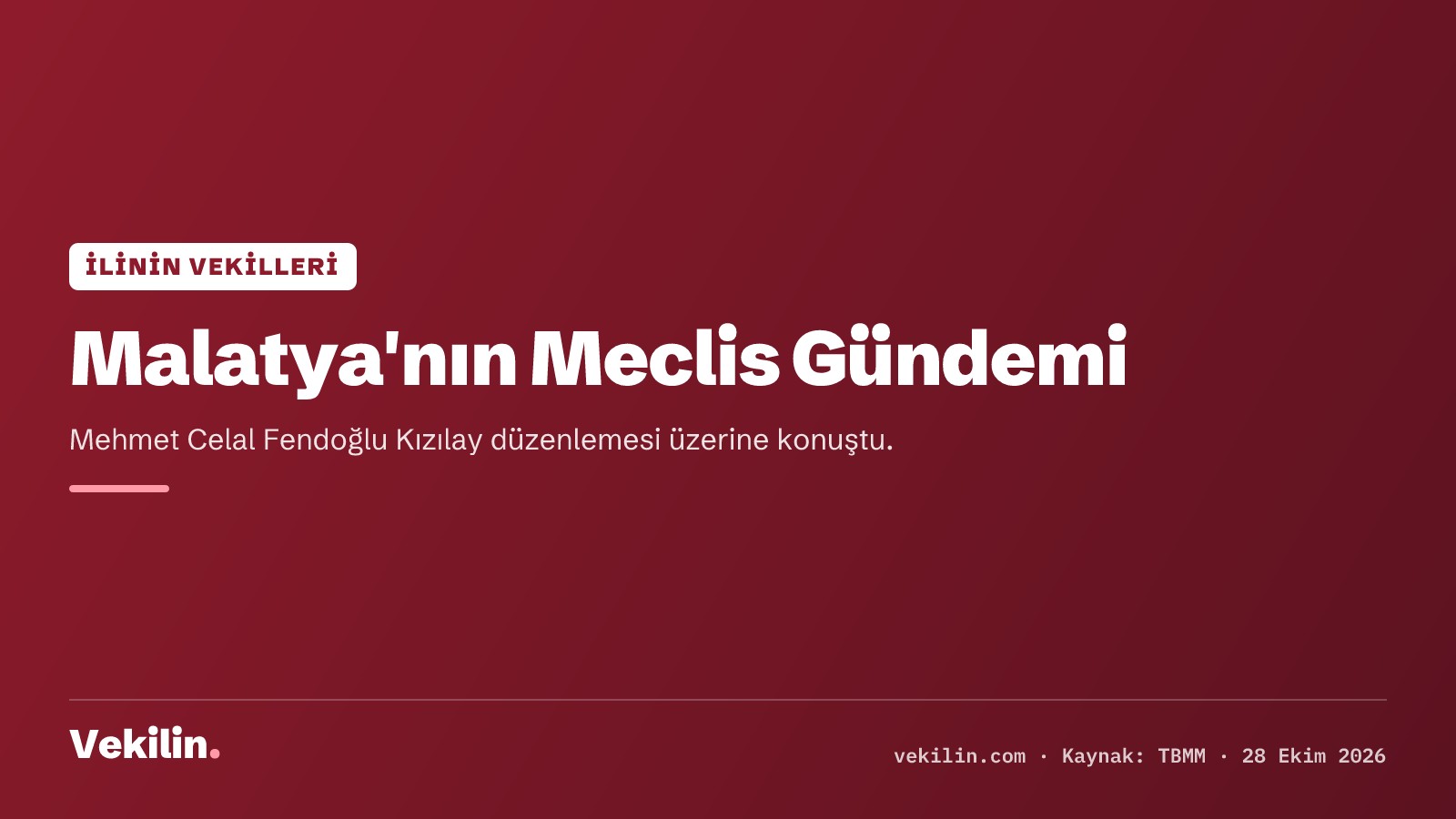 Malatya Milletvekili Mehmet Celal Fendoğlu Türk Kızılayı Düzenlemesini Değerlendirdi