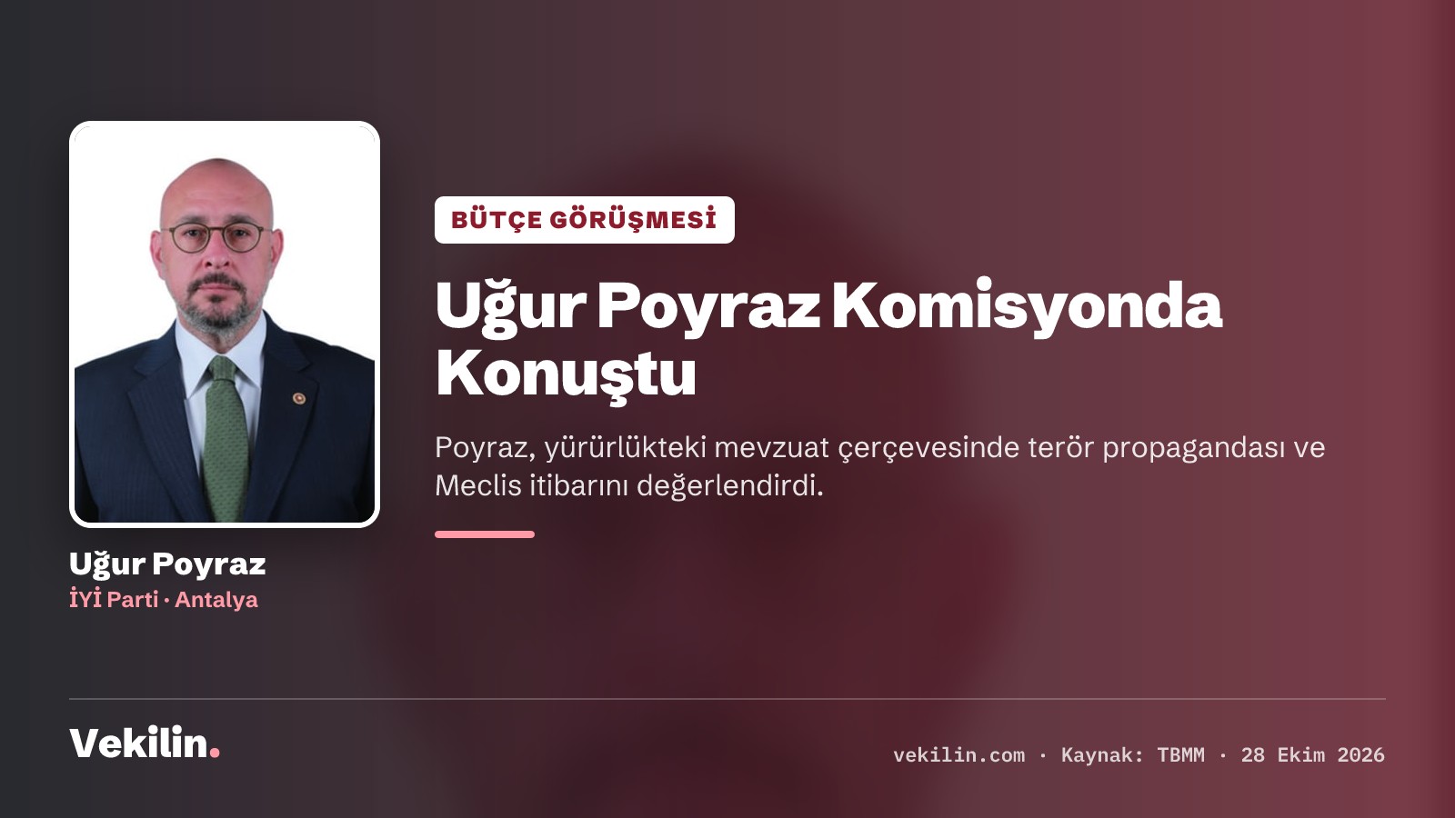 Uğur Poyraz Plan ve Bütçe Komisyonu'nda Meclis itibarını ve mevzuatı değerlendirdi
