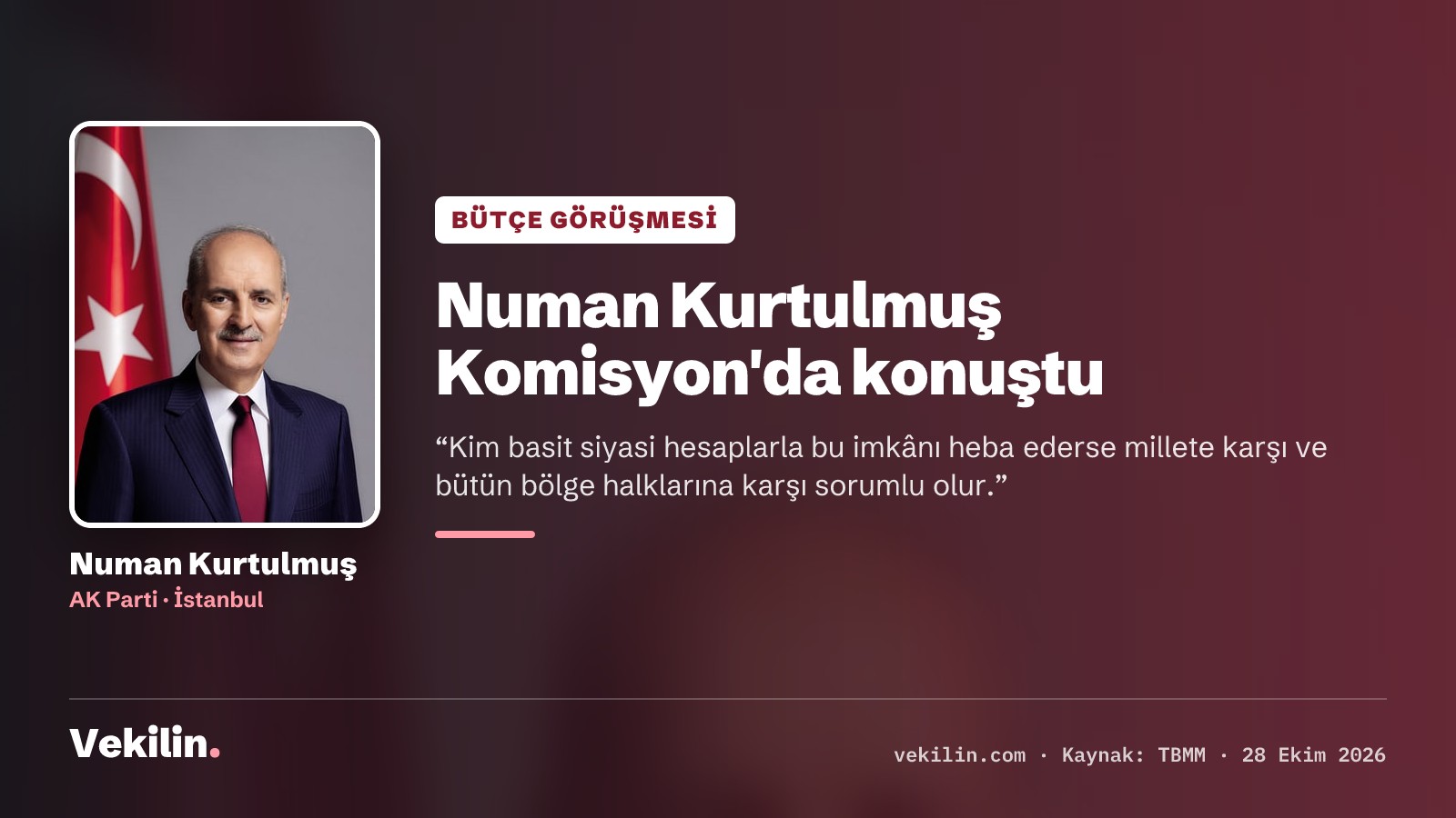 Numan Kurtulmuş Plan ve Bütçe Komisyonu'nda konuştu