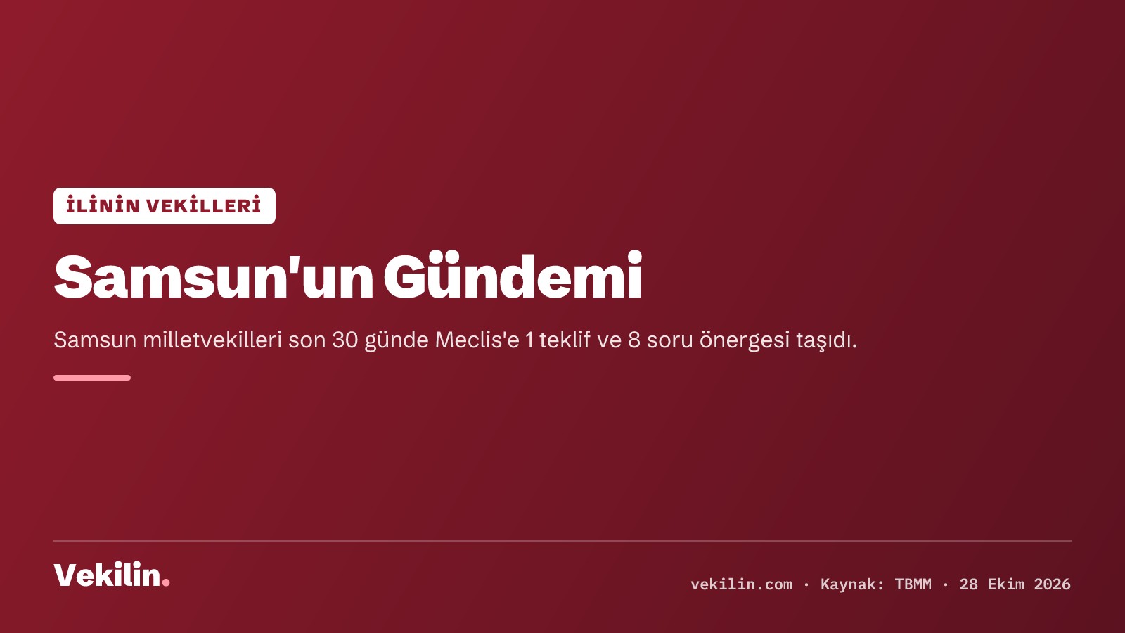 Samsun Milletvekillerinin Son 30 Günde Meclis'e Taşıdığı Çalışmalar
