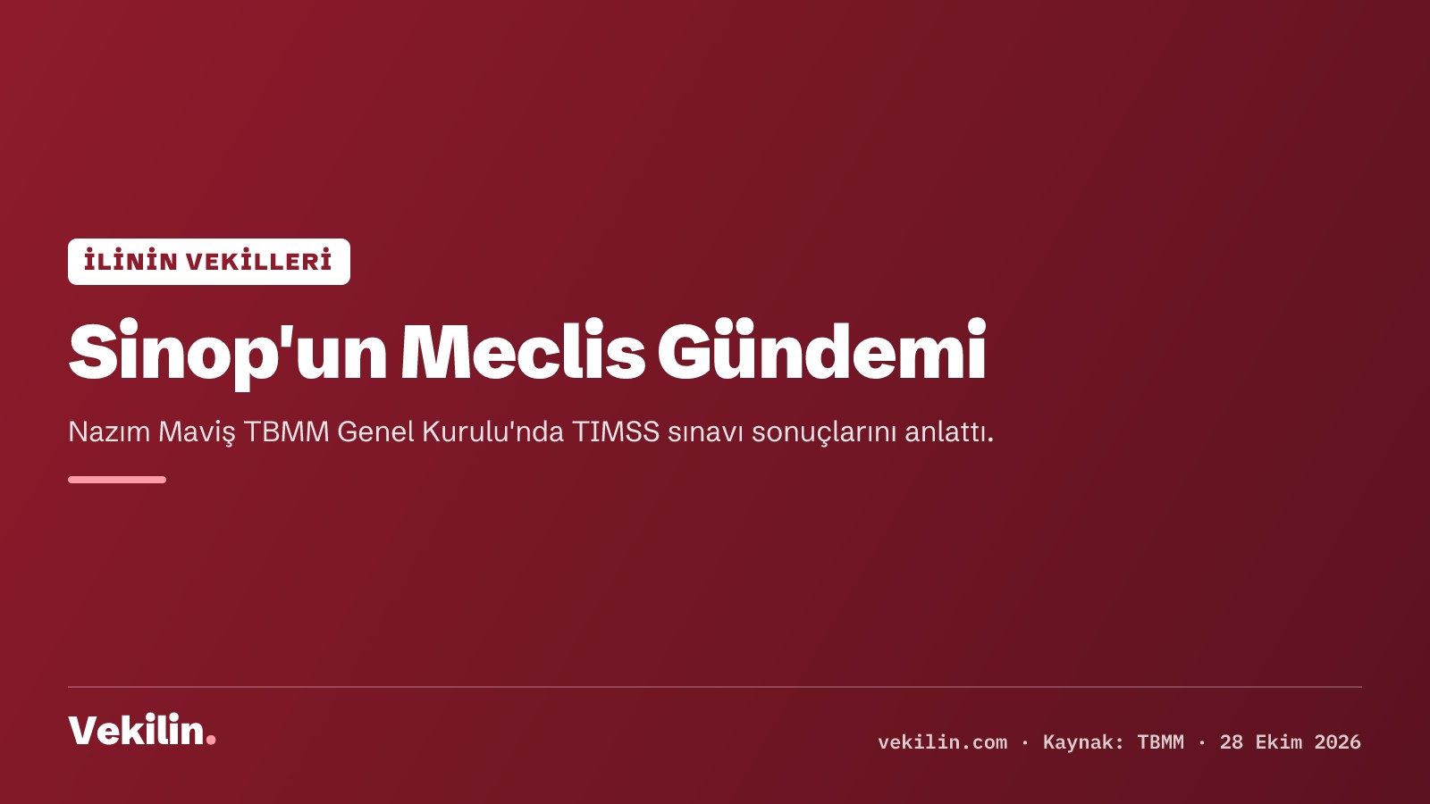 Sinop Milletvekili Nazım Maviş Meclis'te TIMSS Sınavı Sonuçlarını Değerlendirdi