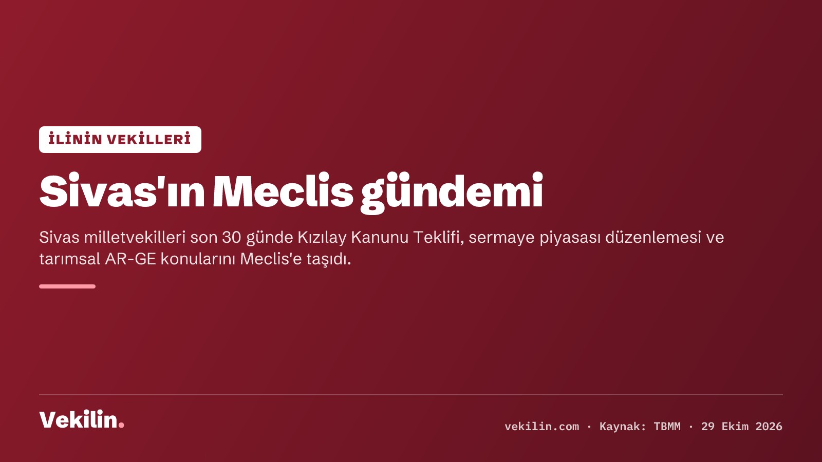Sivas'ta vekillerin son 30 günü: Kızılay teklifi, kentsel dönüşüm sorusu ve tarım istasyonu