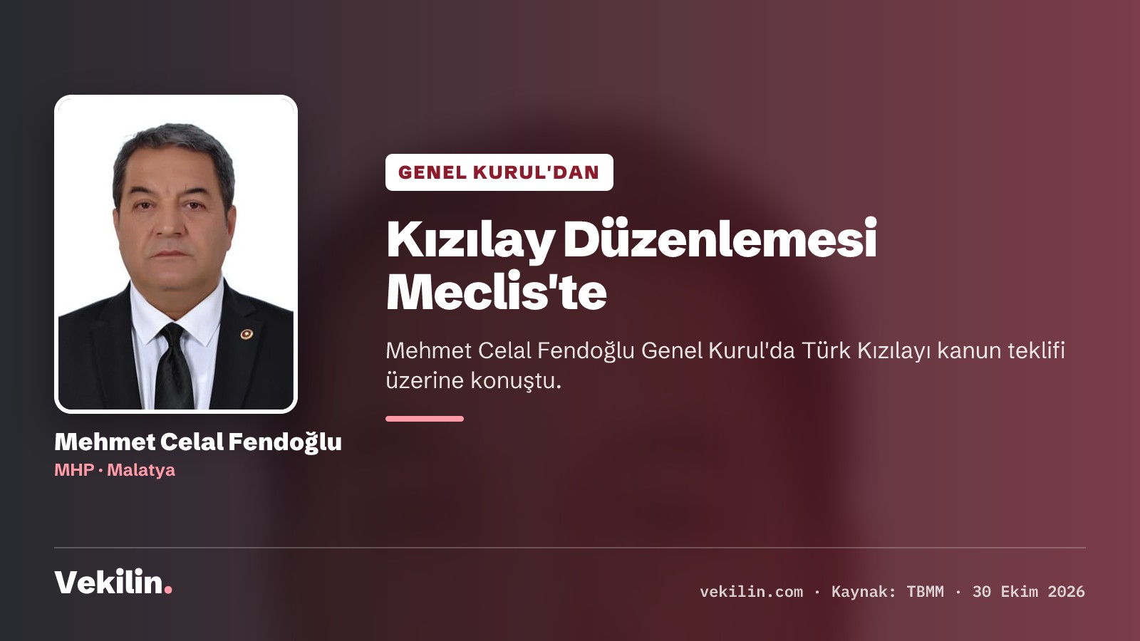 Mehmet Celal Fendoğlu Türk Kızılayı kanun teklifi üzerine konuştu