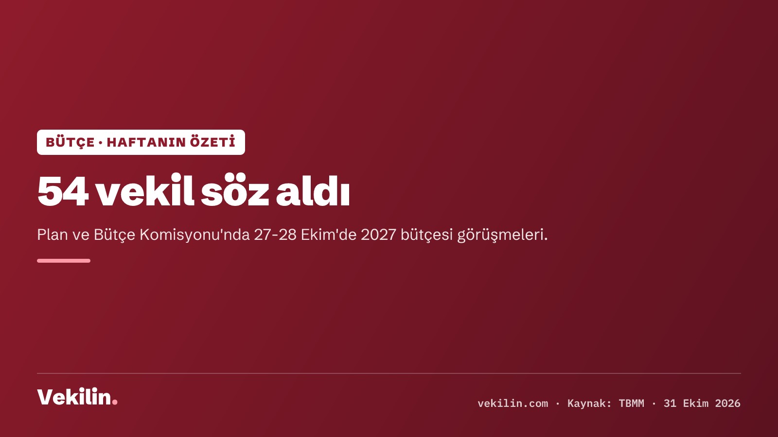 Plan ve Bütçe Komisyonu'nda 2027 bütçesinde 54 vekil söz aldı