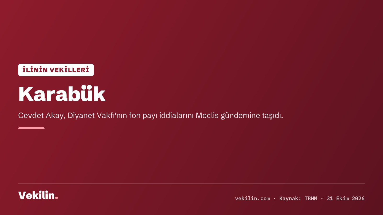Karabük Milletvekili Cevdet Akay Diyanet Vakfı fon iddialarını Meclis'e taşıdı