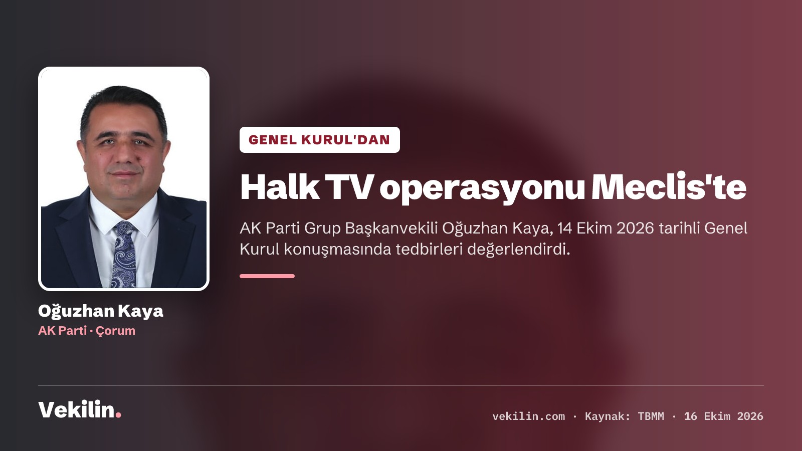 Oğuzhan Kaya: Halk TV operasyonu basın özgürlüğü değil, yolsuzluk soruşturması