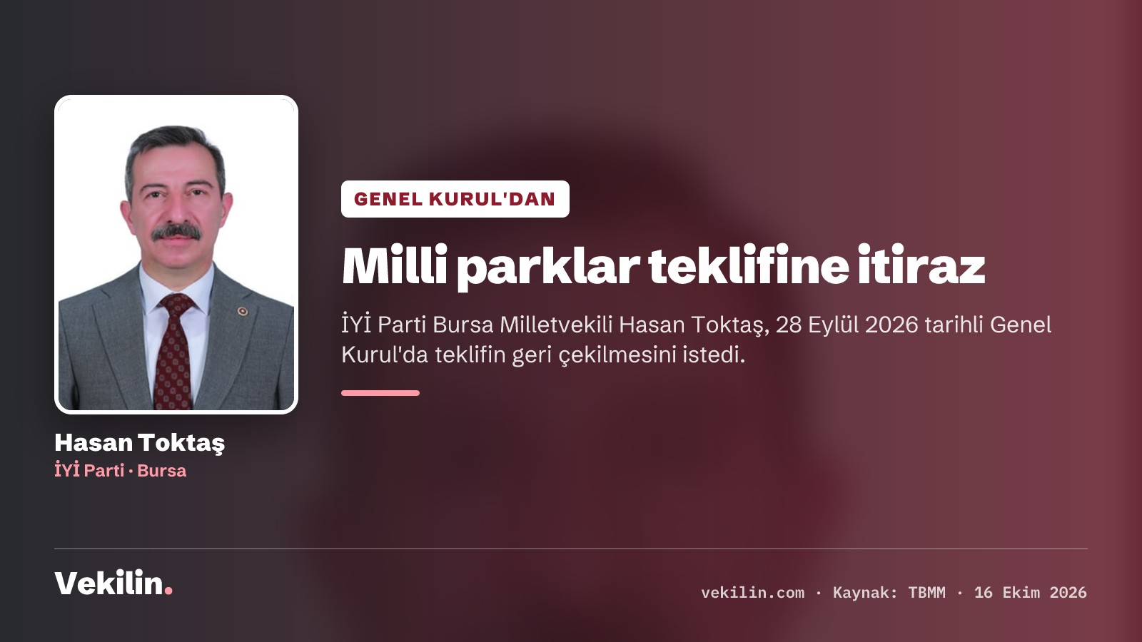 Hasan Toktaş: Milli parklar yasa teklifi geri çekilmeli