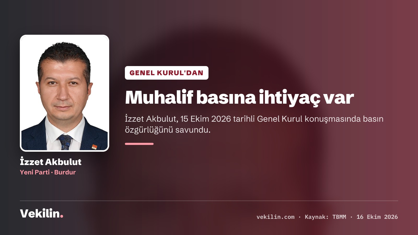 İzzet Akbulut: Muhalif basına ihtiyaç var