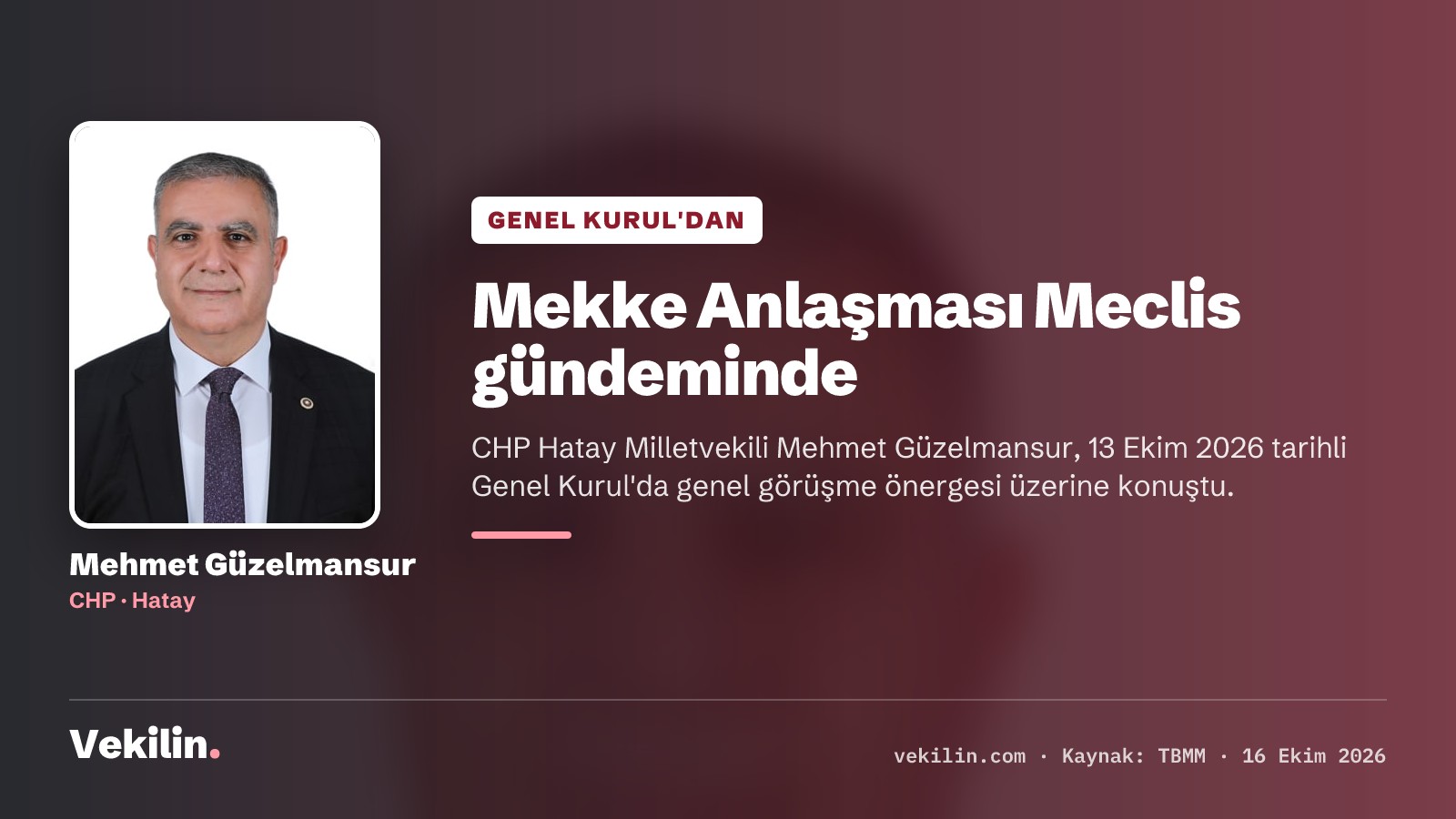 Mehmet Güzelmansur: Mekke Ortak Savunma Anlaşması'nın tam metni Meclis'e getirilsin
