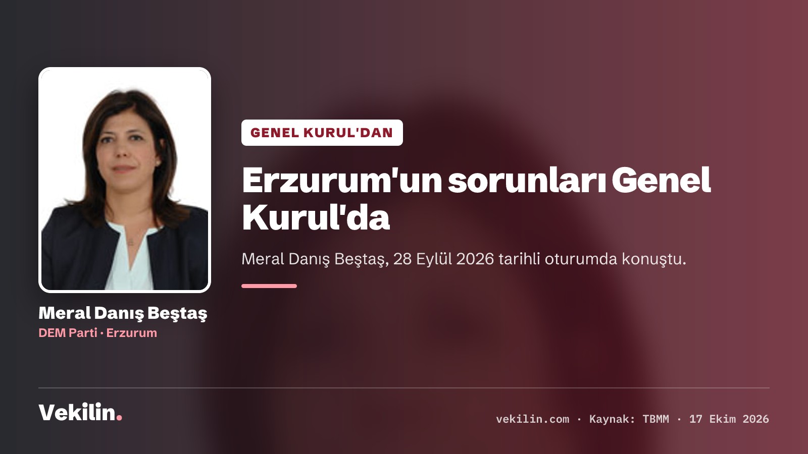 Meral Danış Beştaş Erzurum'un sorunlarını Genel Kurul'da anlattı