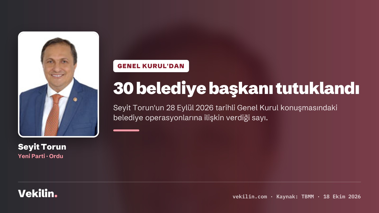 Seyit Torun (Yeni Parti, Ordu) Genel Kurul'da belediye operasyonlarını gündeme getirdi