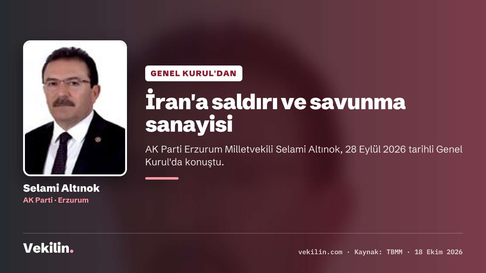 Selami Altınok: İsrail-Amerika iş birliğiyle İran'a saldırılıyor