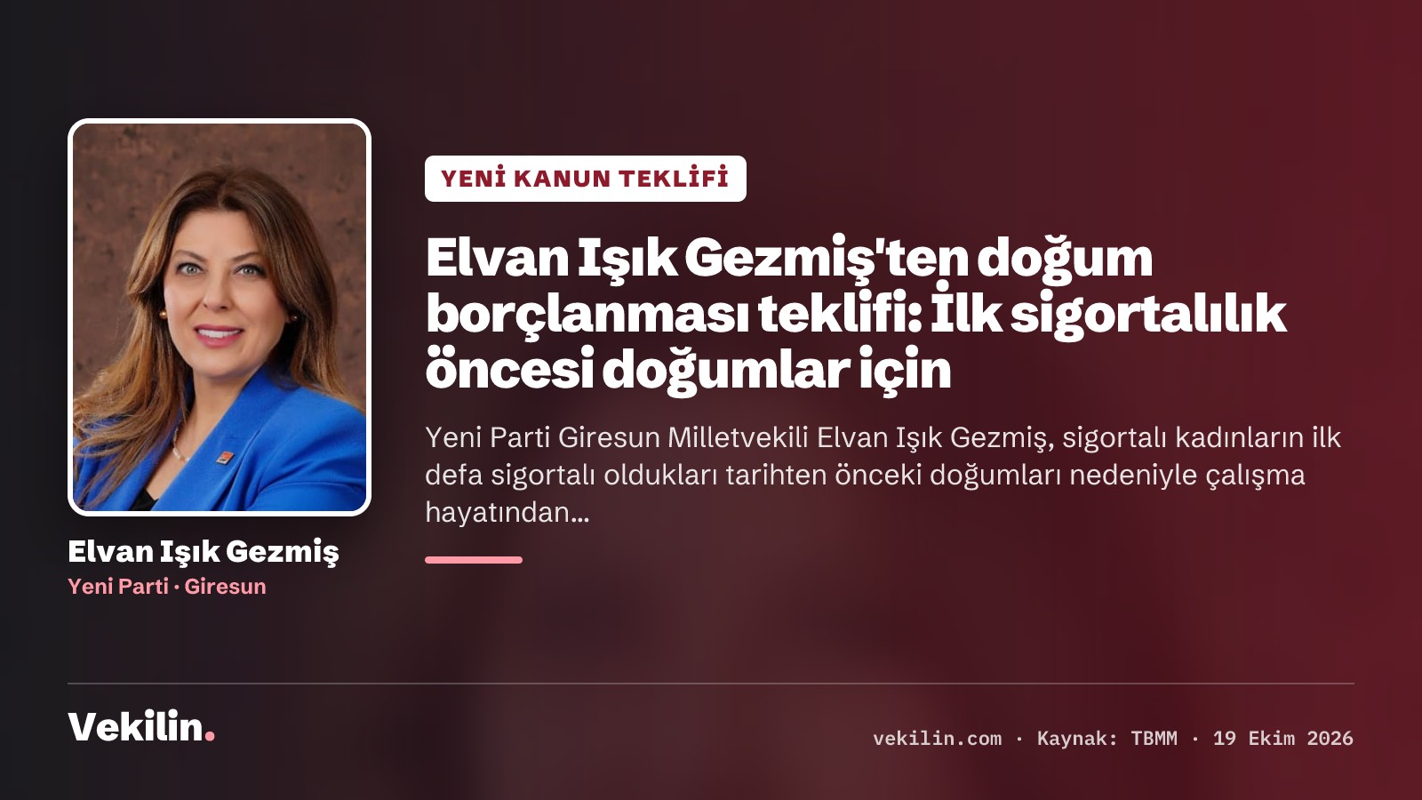 Elvan Işık Gezmiş'ten doğum borçlanması teklifi: İlk sigortalılık öncesi doğumlar için